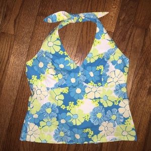 Lilly Pulitzer GLOW IN DARK 4 Halter Top Blue